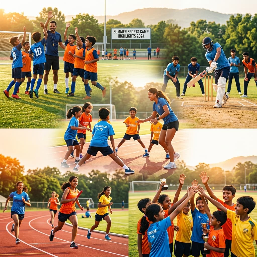 Children enjoying summer sports camp activities at Dheera Sports Foundation