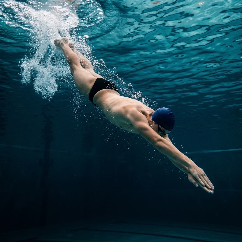 Swimming training at Dheera Sports Camp